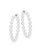 Diana M Jewels 14k White Gold & 1.58 Tcw Diamond Hoop Earrings