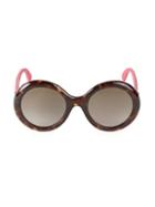 Gucci 53mm Glitter Round Sunglasses
