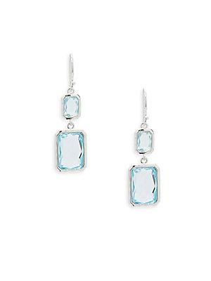 Ippolita Rock Candy Blue Topaz And Sterling Silver Drop Earrings