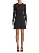 Valentino Embroidered Wool Sweater Dress