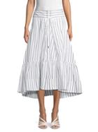 3.1 Phillip Lim Striped Midi Flare Skirt