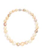 Belpearl 925 Sterling Silver & 16-12mm Multicolor Baroque Off-round Pearl Necklace