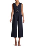 Calvin Klein Belted Cropped Wide-leg Jumpsuit