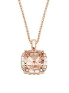 Effy Diamond Quartz 14k Rose Gold Pendant Necklace
