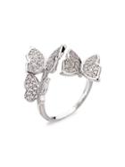 Eye Candy La 18k White Goldplated Cubic Zirconia Butterfly Ring
