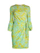 Diane Von Furstenberg Faridah Print Side-knot Midi Sheath Dress
