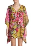 Rise & Bloom Printed Caftan-sleeve Cover-up