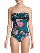 Tommy Hilfiger Ruffled Moody Floral One-piece Swimsuit