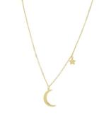 Saks Fifth Avenue 14k Yellow Gold Crescent Moon & Star Pendant Necklace