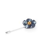 Original Penguin Royal Floral-print Flower Lapel Pin