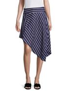 Joie Adelpha Double Stripe Silk Midi Skirt