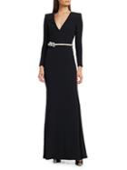 Alexander Mcqueen Crystal Rope V-neck Gown