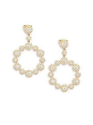 Diana M Jewels Diamond And 14k Yellow Gold Circle Drop Earrings