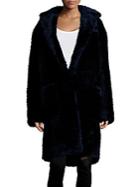 Helmut Lang Wool And Dyed Shearling Long Coat