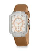 Philip Stein Classic Square Leather Strap Watch