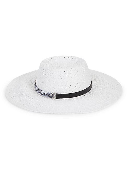 Vince Camuto Chain-accent Straw Hat