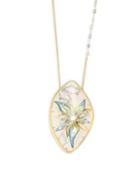 Alexis Bittar Lucite & Crystal Encased Flower Pendant Necklace