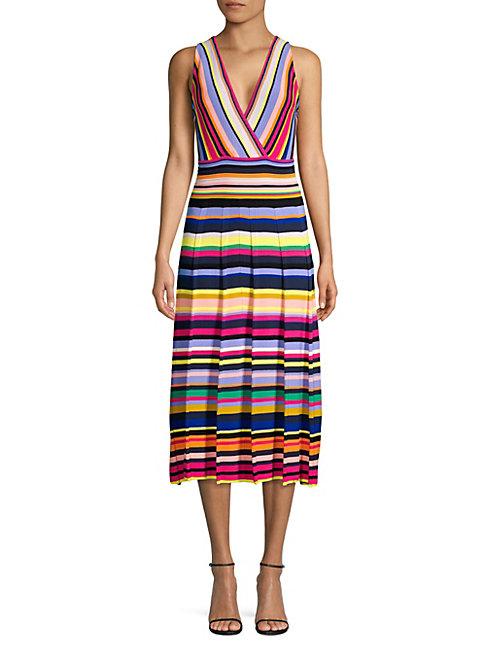 Milly Surplice Stripe Knit Dress