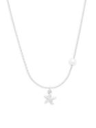 Majorica 4mm White Round Organic Pearl Starfish Pendant Necklace