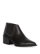 Givenchy Elegant Studded Leather Point-toe Chelsea Block Heel Booties