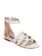 Alice + Olivia Penny Scalloped Leather Flat Sandals