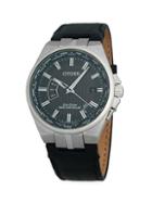 Citizen Stainless Steel & Leather-strap Watch