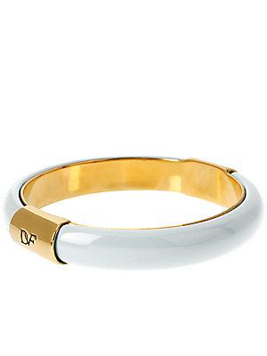 Diane Von Furstenberg Love Is Life Goldtone And White Bracelet
