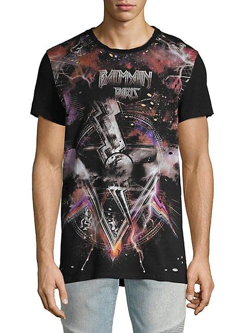 Balmain Ripped Space Logo Graphic Tee