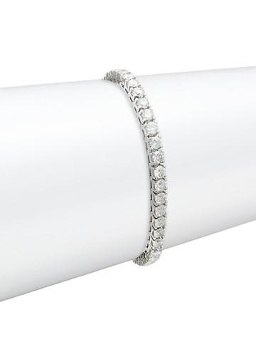 Diana M Jewels 14k White Gold & 10.0 Tcw Diamond Tennis Bracelet
