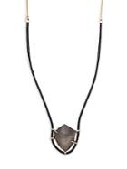Alexis Bittar Leather And Chain Pendant Necklace