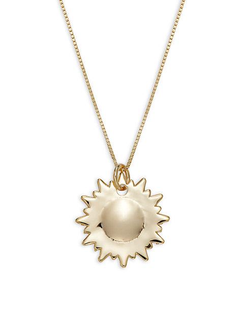 Saks Fifth Avenue Made In Italy 14k Yellow Gold Sunburst Pendant Necklace