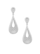 Saks Fifth Avenue Crystal & Silver Solid Fill Chandelier Earrings