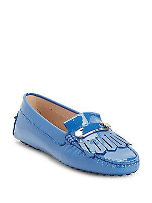 Tod's Fringed Patent Leather Loafers