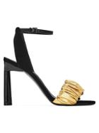 Mercedes Castillo Ruched Leather Ankle-strap Sandals