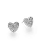 Effy 0.38 Tcw Diamond & 14k White Gold Heart Button Earrings
