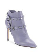 Valentino Metal-studded Leather Ankle Boots
