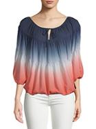 Young Fabulous & Broke Ombre Puffed-sleeve Top