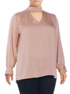 Vince Camuto Pleated Keyhole Top