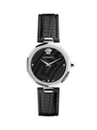 Versace Idyia Stainless Steel & Embossed Leather-strap Watch