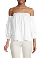 Milly Off-the-shoulder Cotton-blend Top