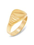 Saks Fifth Avenue 14k Yellow Gold Ribbed Signet Ring