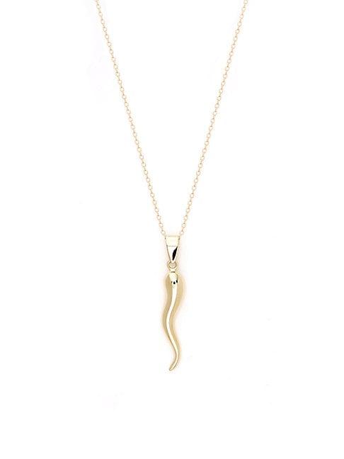 Saks Fifth Avenue 14k Yellow Gold Horn Pendant Necklace