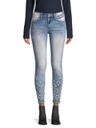 Miss Me Floral Embroidered Cropped Jeans
