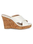 Charles By Charles David Latrice Cross Leather Wedge Sandals