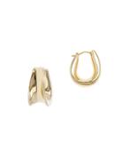 Sphera Milano Concave Goldplated Hoop Earrings