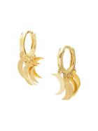 Gabi Rielle 14k Gold Vermeil Multi-moon Charm Huggie Earrings