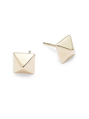Saks Fifth Avenue 14k Yellow Gold Pyramid Stud Earrings
