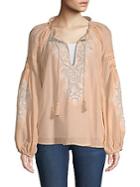 Free People Shimla Embroidered Cotton Top