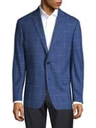 Robert Graham Tailored-fit Windowpane Wool & Linen-blend Sportcoat