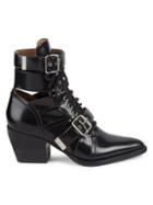Chlo Rylee Lace-up & Buckle Leather Ankle Boots